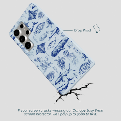 Powder Blue Marine Life Samsung Galaxy S25 Ultra Case