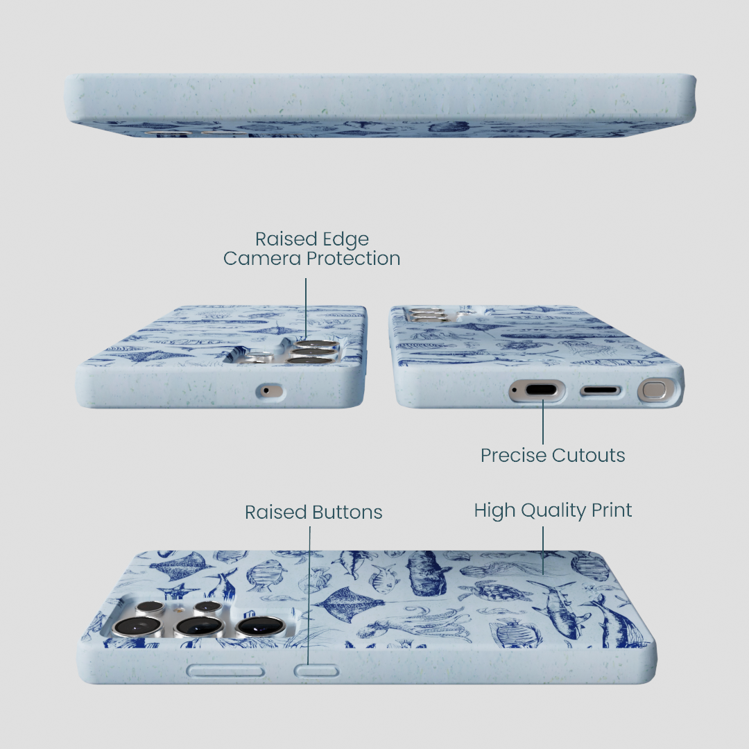 Powder Blue Marine Life Samsung Galaxy S25 Ultra Case