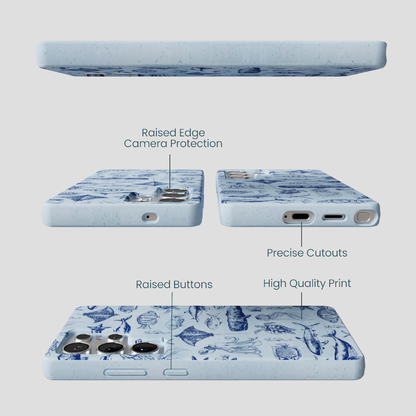 Powder Blue Marine Life Samsung Galaxy S25 Ultra Case