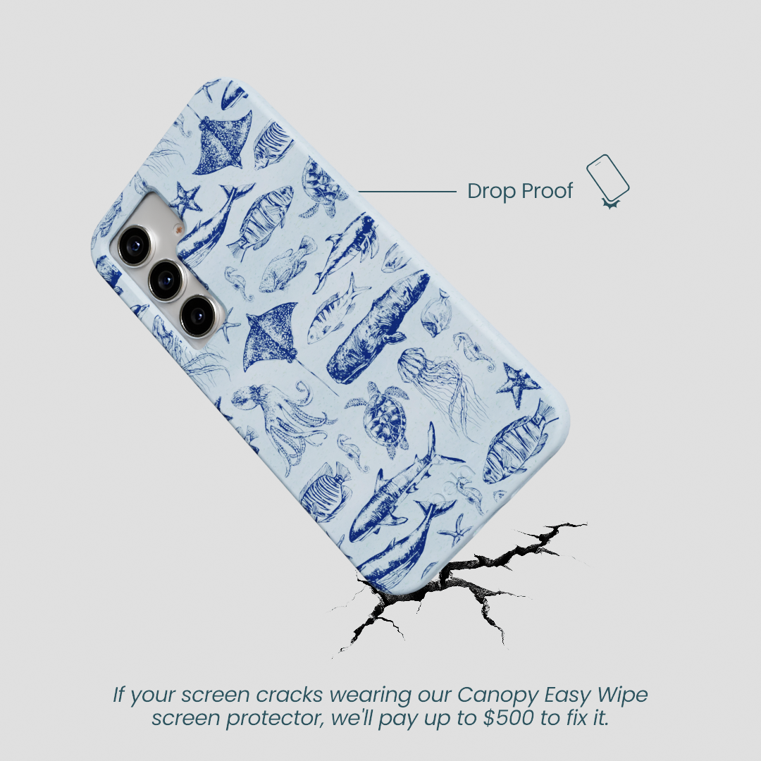 Powder Blue Marine Life Samsung Galaxy S25 Case