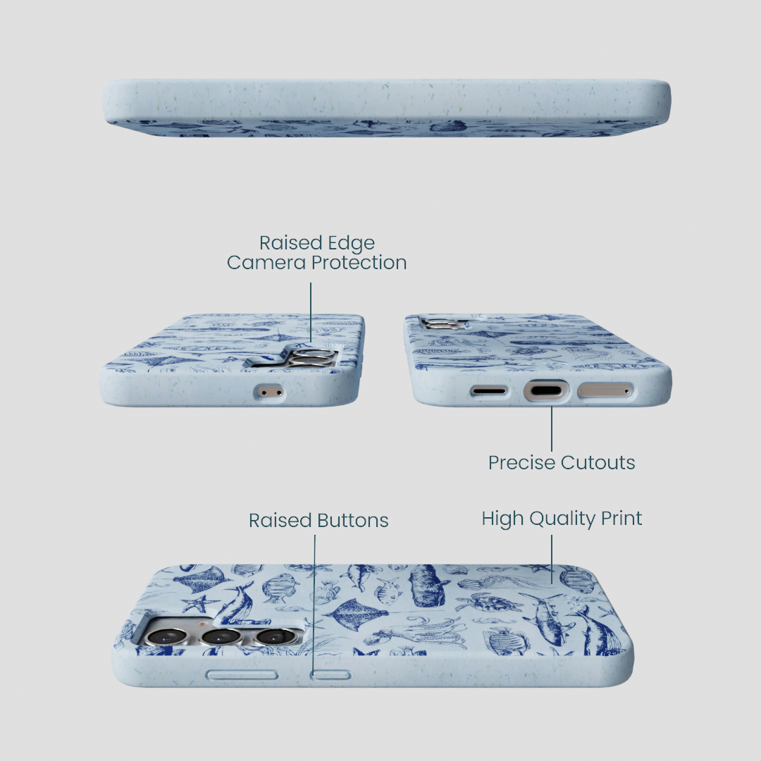 Powder Blue Marine Life Samsung Galaxy S25 Case