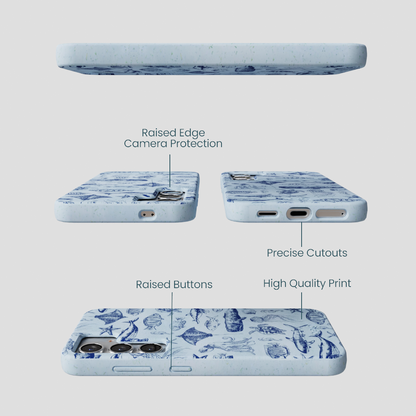 Powder Blue Marine Life Samsung Galaxy S25 Case