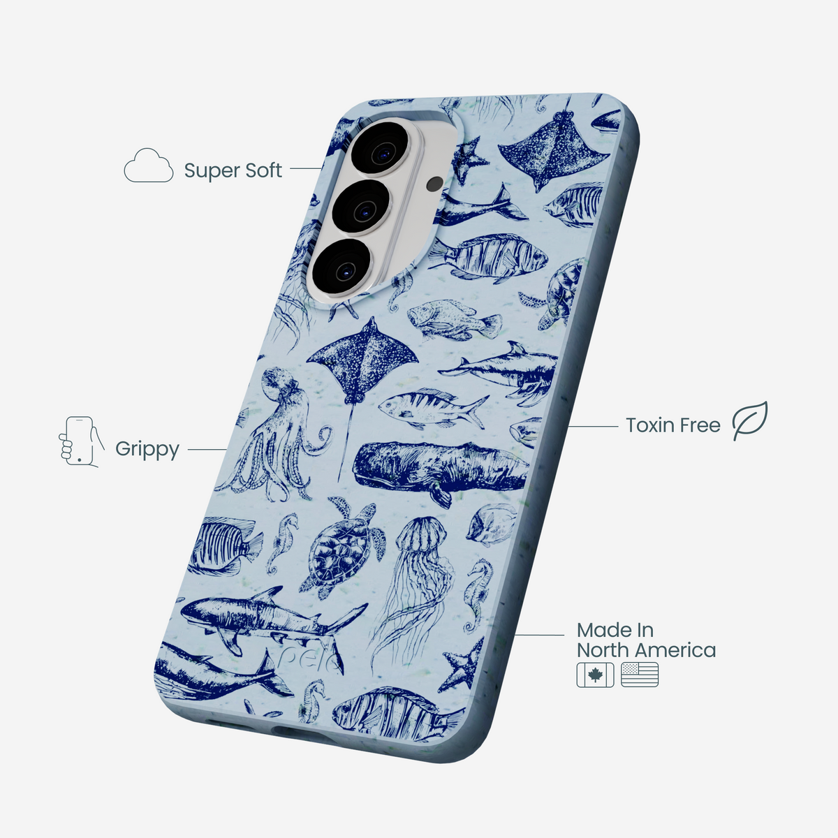Powder Blue Marine Life Samsung Galaxy S26 Case