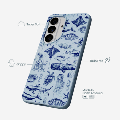 Powder Blue Marine Life Samsung Galaxy S26 Case