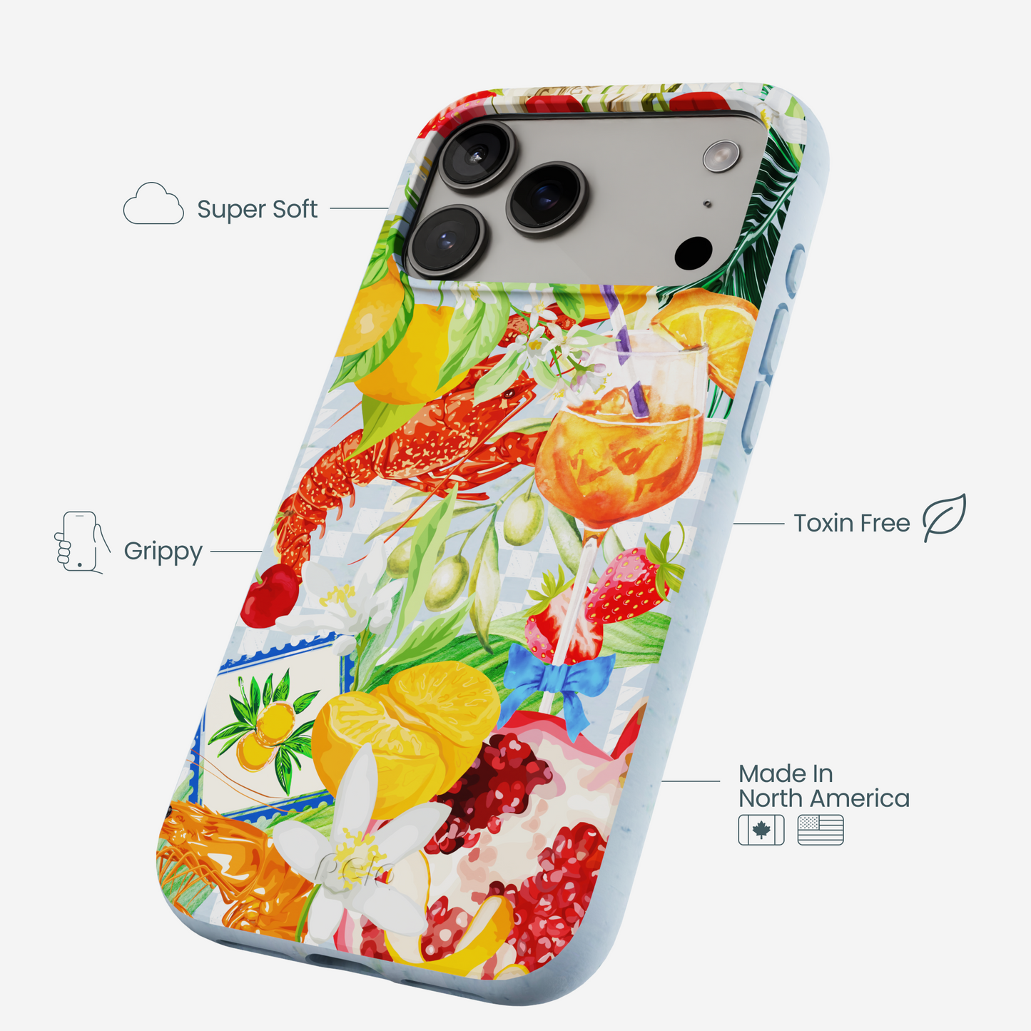 Powder Blue Mediterranean Summers iPhone 17 Pro Max Case