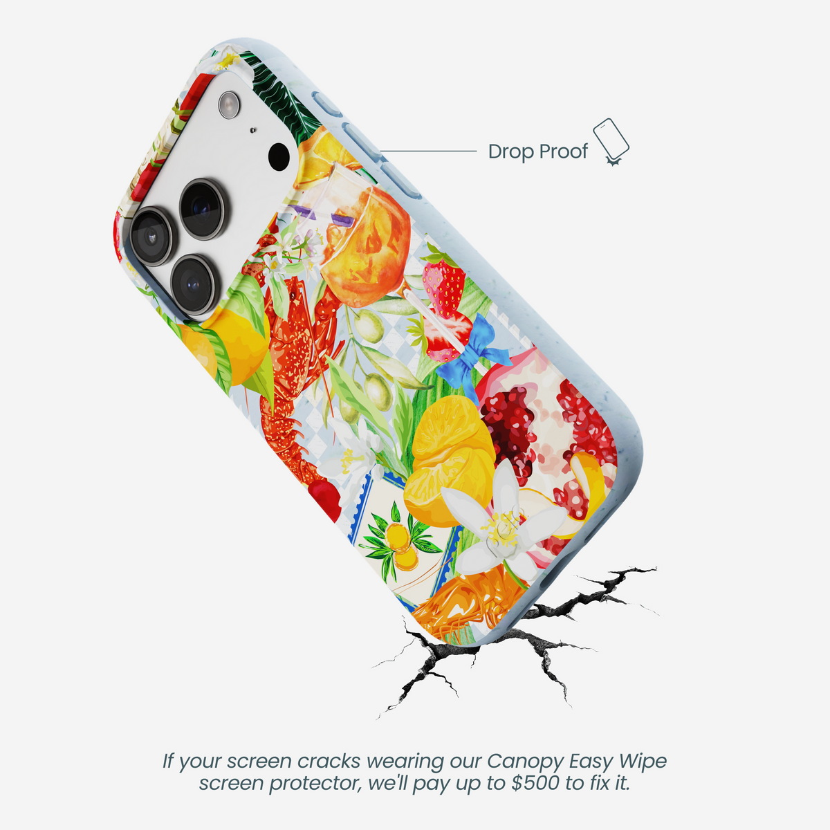 Powder Blue Mediterranean Summers iPhone 17 Pro Case