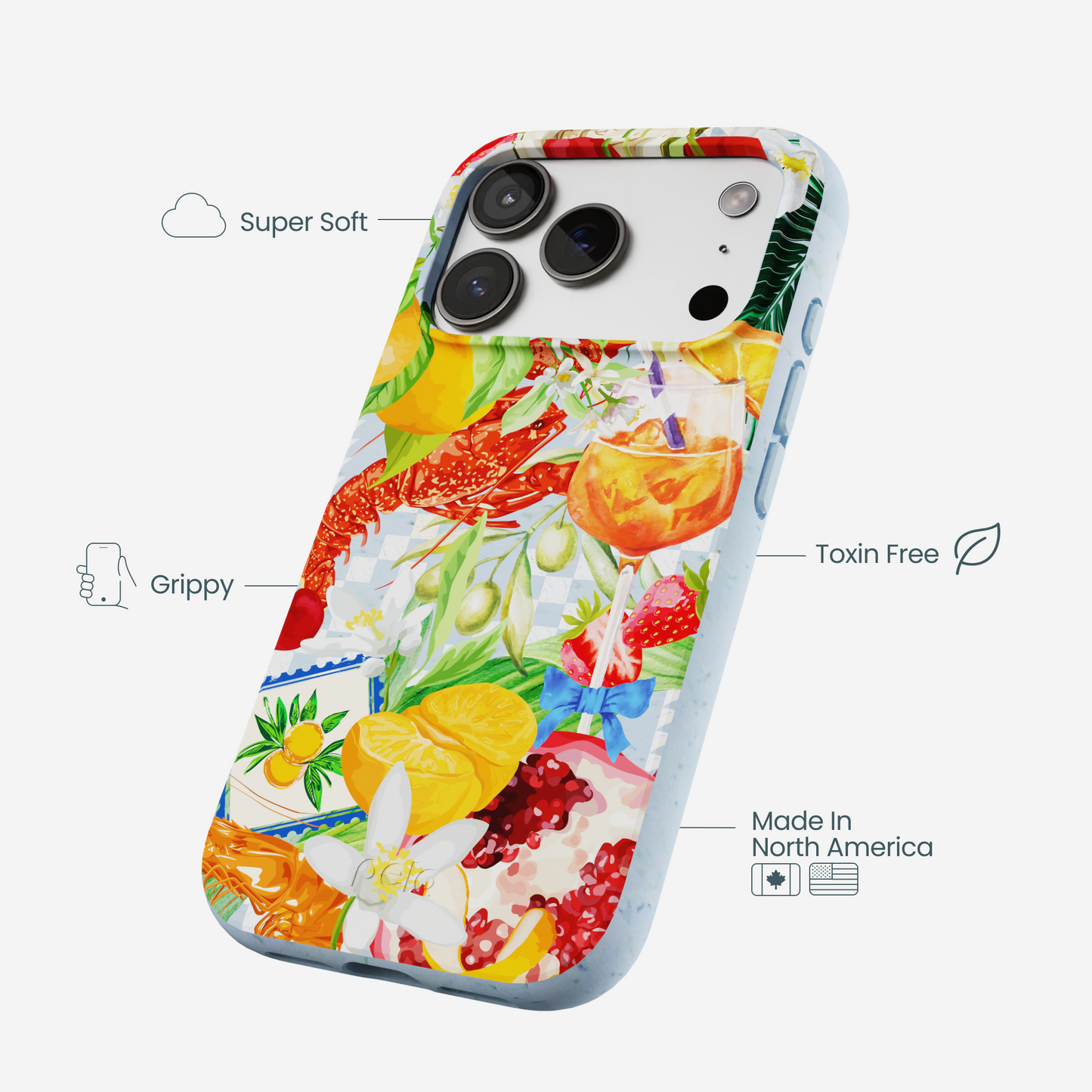 Powder Blue Mediterranean Summers iPhone 17 Pro Case