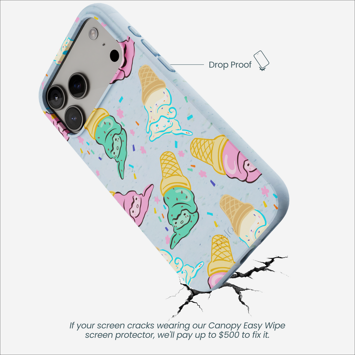Powder Blue Meltdown Club iPhone 17 Pro Max Case