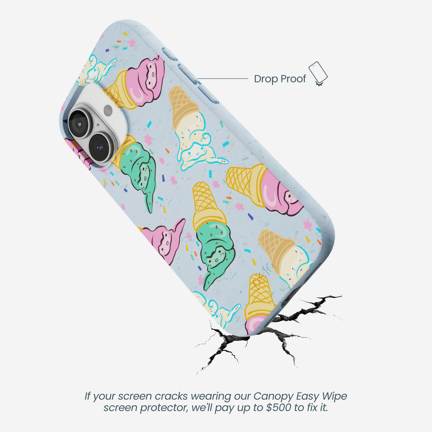 Powder Blue Meltdown Club iPhone 17 Case