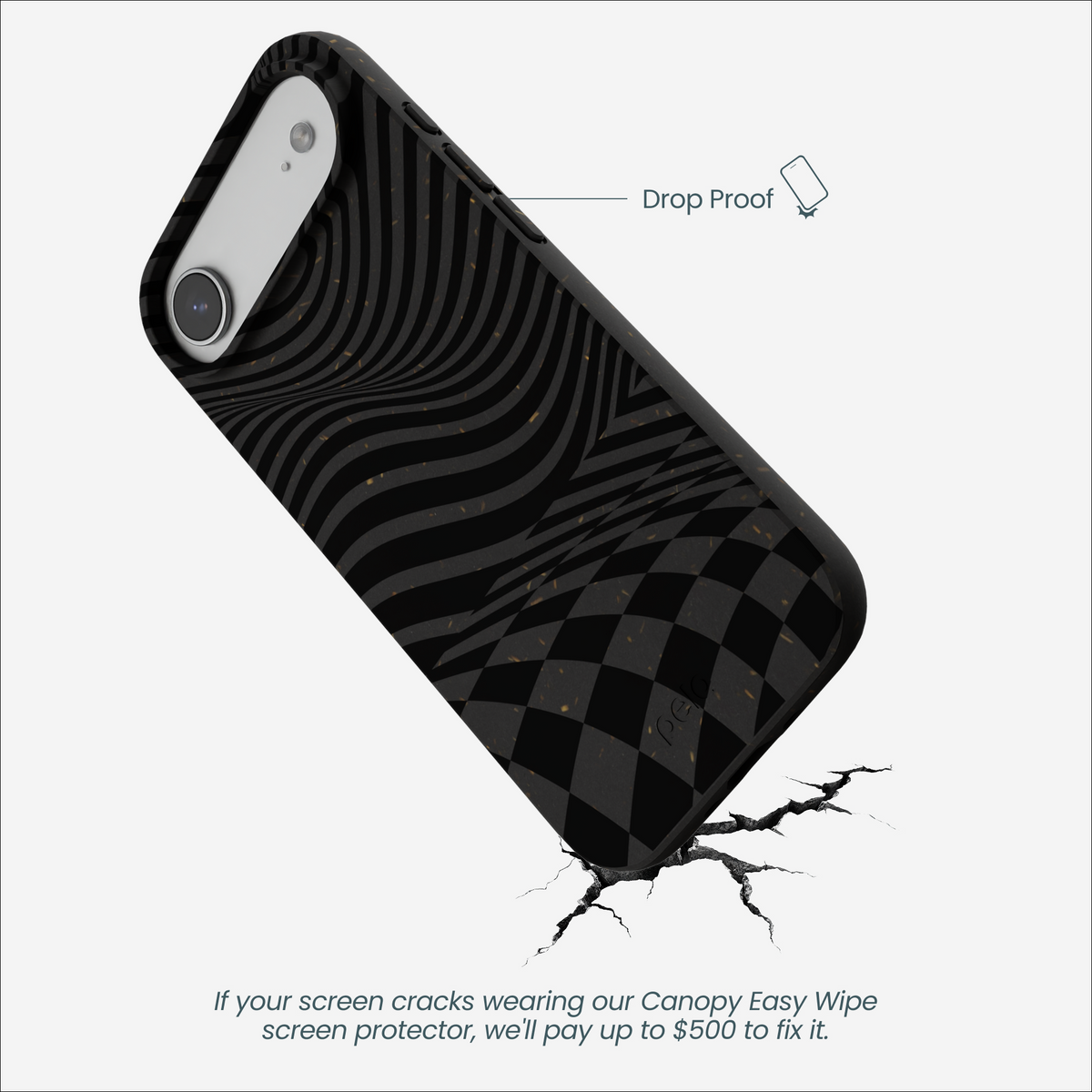 Black Melted Checkers iPhone Air Case