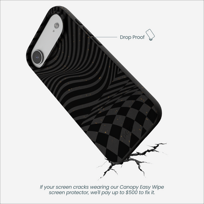 Black Melted Checkers iPhone Air Case