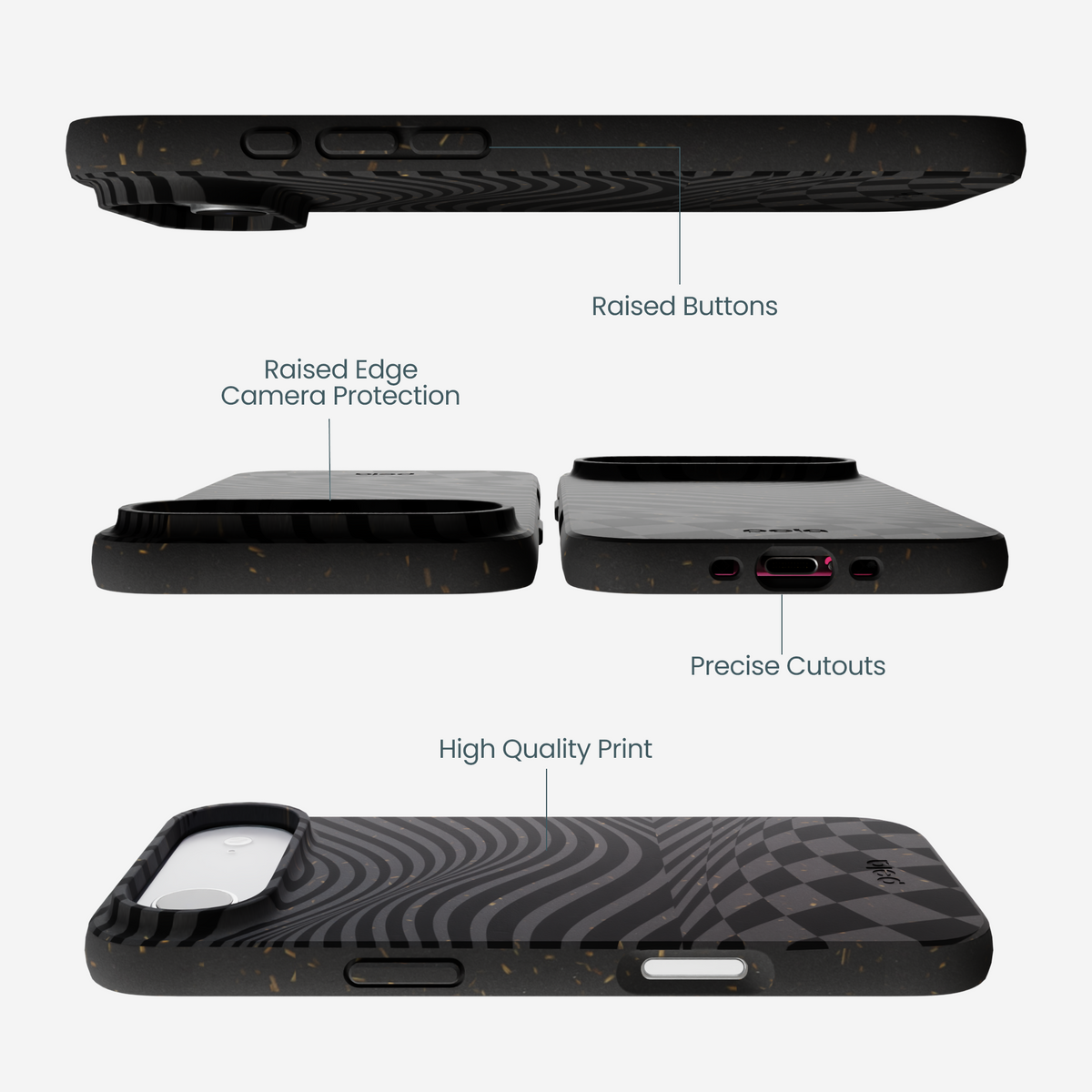Black Melted Checkers iPhone Air Case