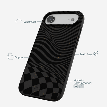 Black Melted Checkers iPhone Air Case