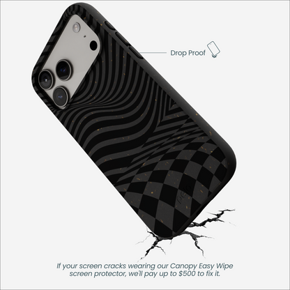 Black Melted Checkers iPhone 17 Pro Max Case