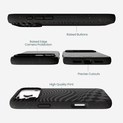 Black Melted Checkers iPhone 17 Pro Max Case