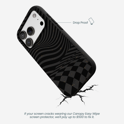 Black Melted Checkers iPhone 17 Pro Case