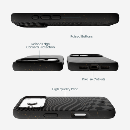 Black Melted Checkers iPhone 17 Pro Case
