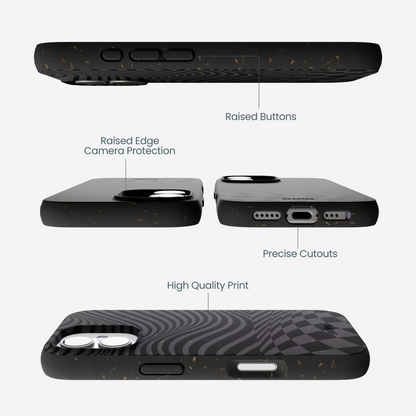 Black Melted Checkers iPhone 17 Case