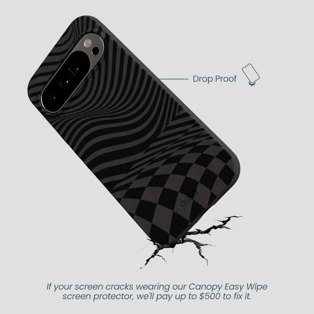 Black Melted Checkers Google Pixel 10 Pro XL Case