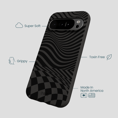 Black Melted Checkers Google Pixel 10 Pro XL Case