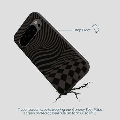 Black Melted Checkers Google Pixel 10/10 Pro Case