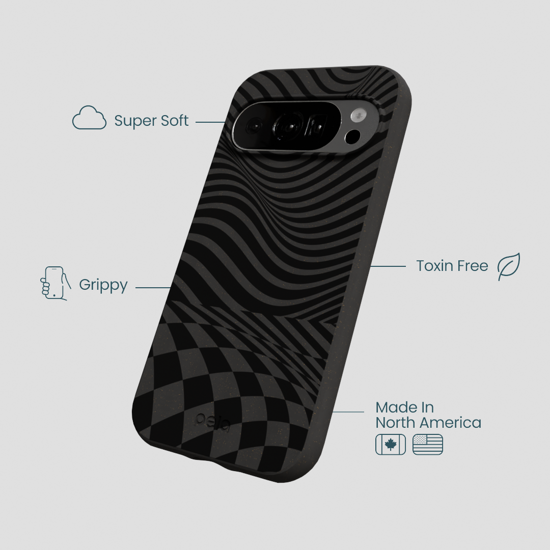 Black Melted Checkers Google Pixel 10/10 Pro Case