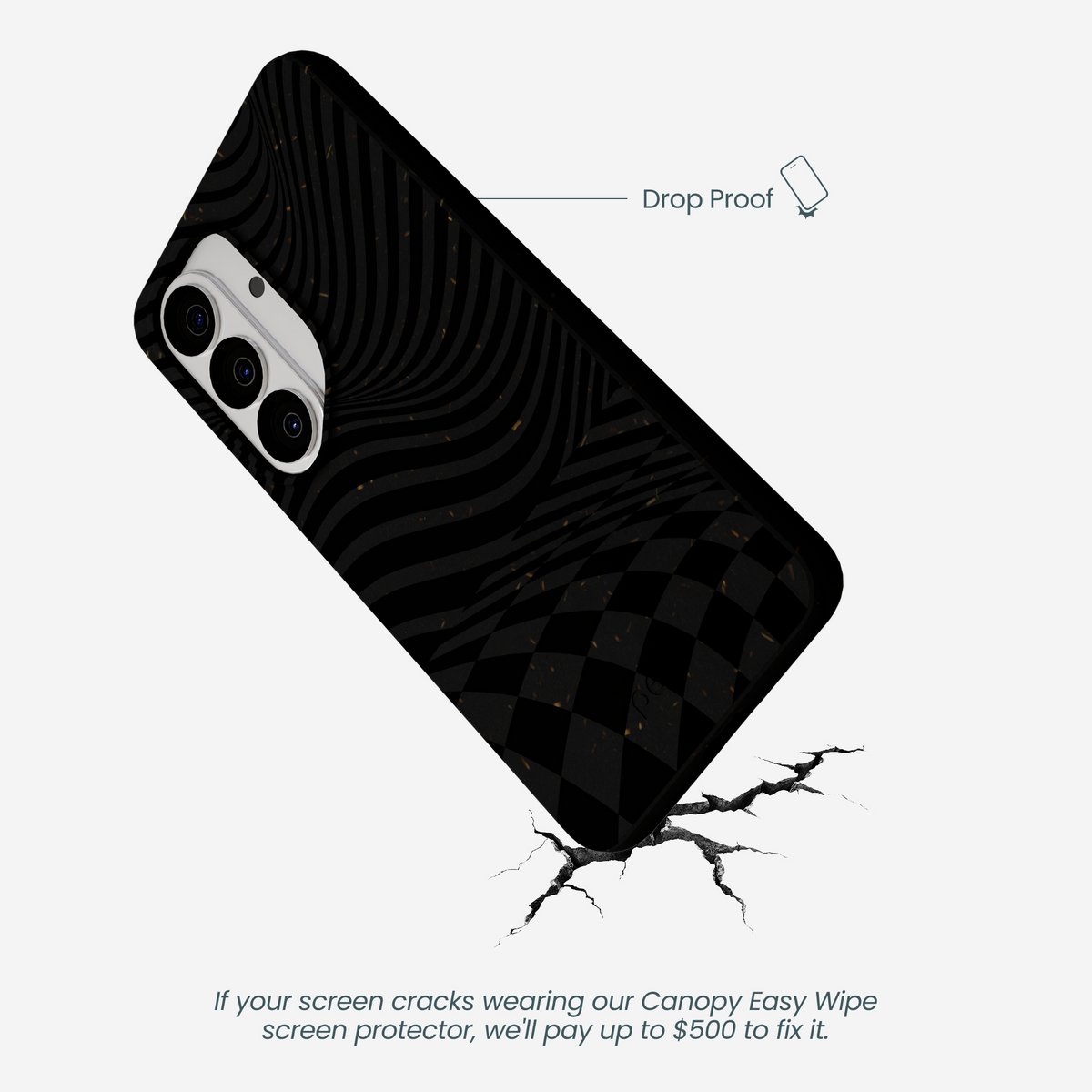Black Melted Checkers Samsung Galaxy S26 Case