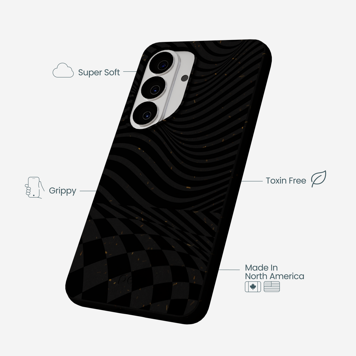 Black Melted Checkers Samsung Galaxy S26 Case
