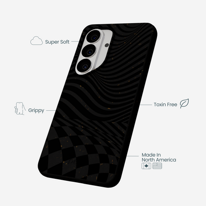 Black Melted Checkers Samsung Galaxy S26 Case