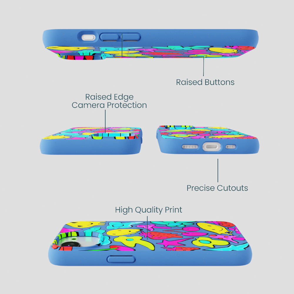 Electric Blue Melty Mood iPhone 16e/17e Case