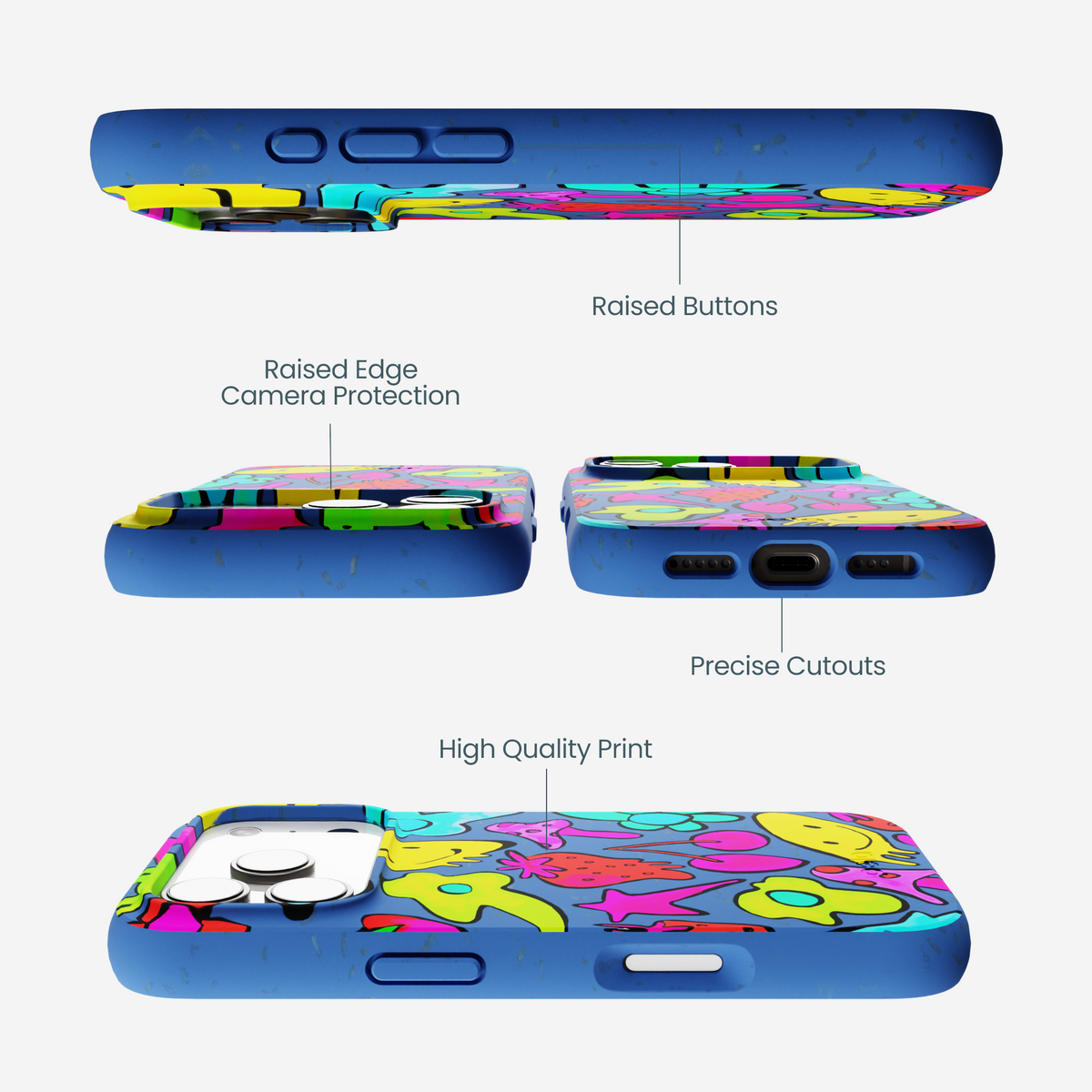 Electric Blue Melty Mood iPhone 17 Pro Case