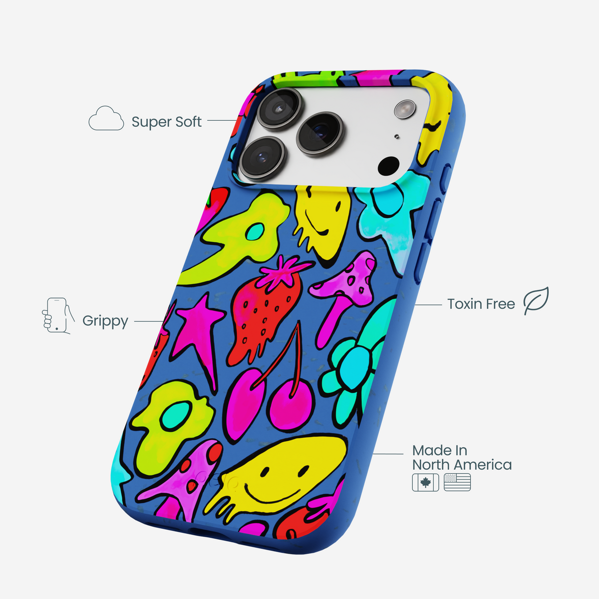 Electric Blue Melty Mood iPhone 17 Pro Case
