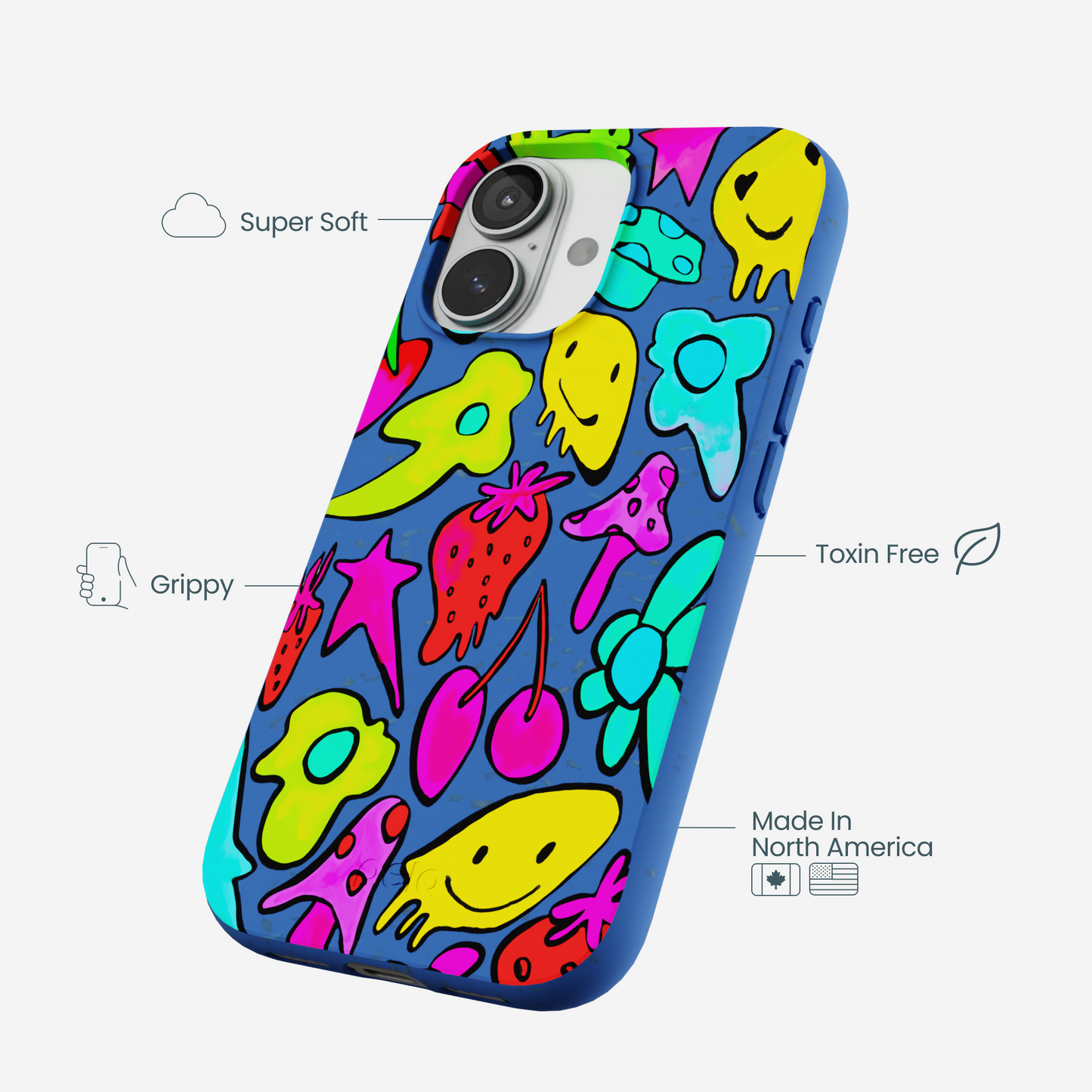 Electric Blue Melty Mood iPhone 17 Case