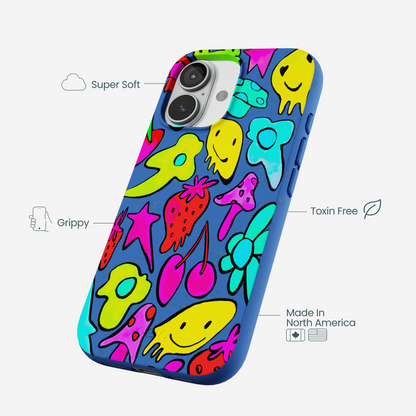 Electric Blue Melty Mood iPhone 17 Case