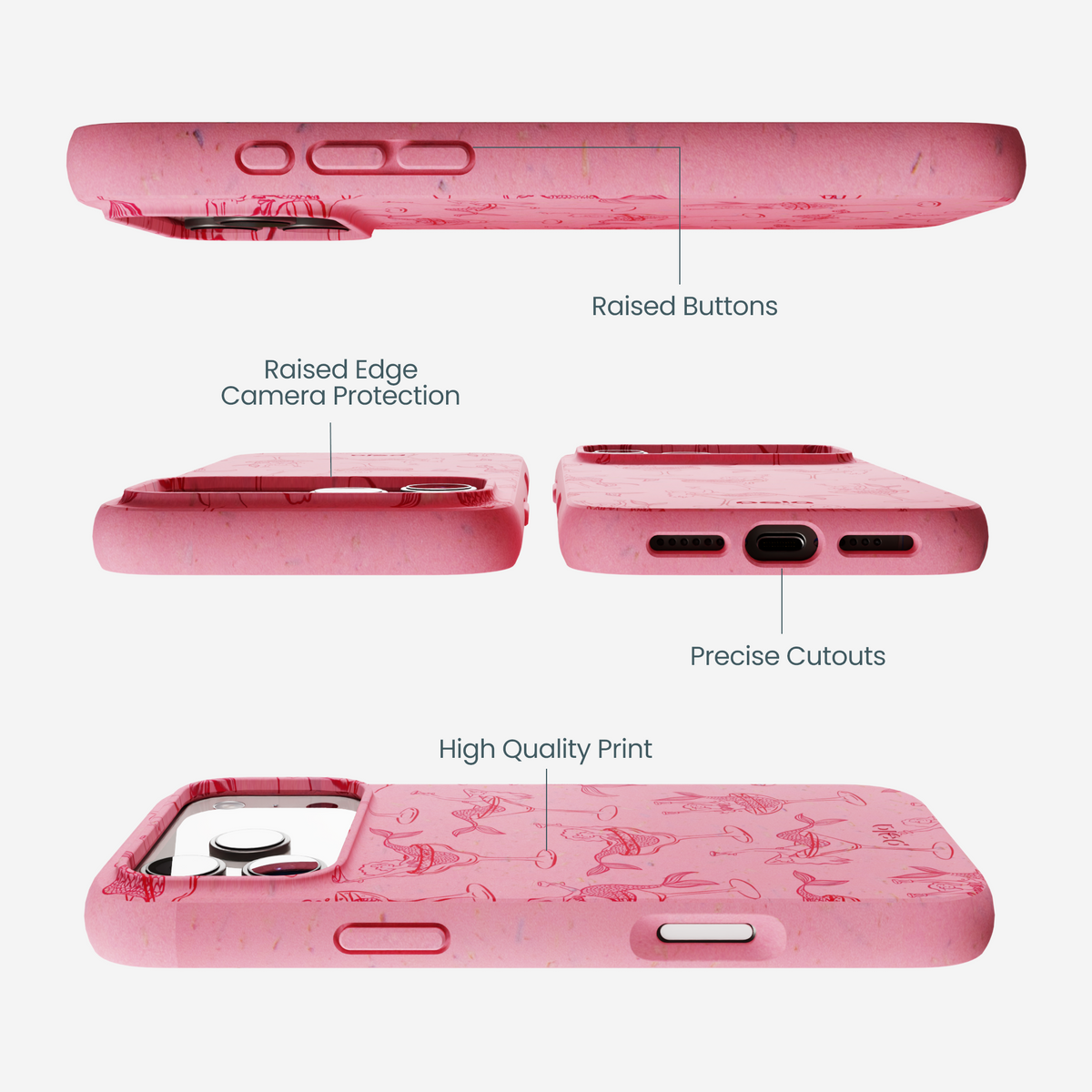 Bubblegum Pink Mermaid Cocktail iPhone 17 Pro Max Case