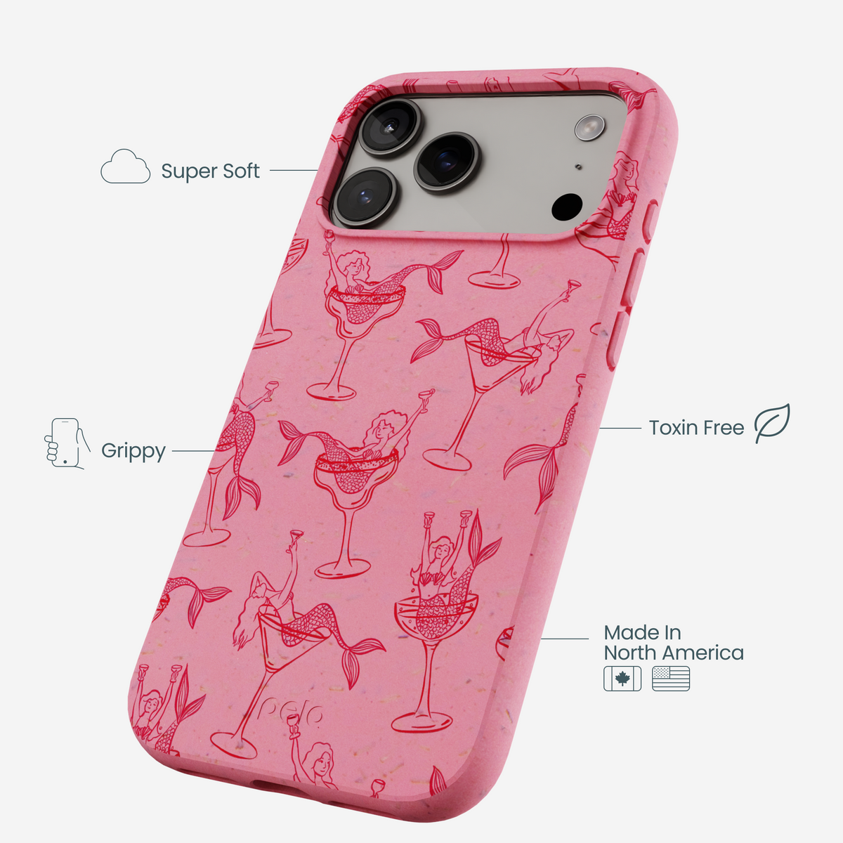 Bubblegum Pink Mermaid Cocktail iPhone 17 Pro Max Case