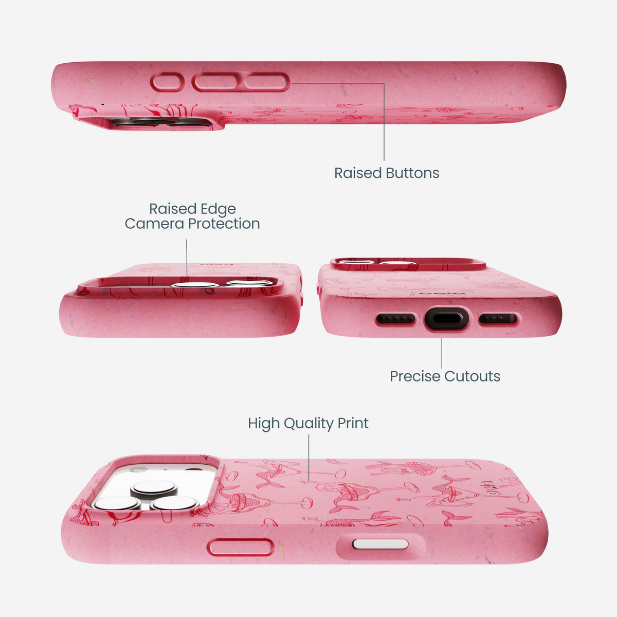 Bubblegum Pink Mermaid Cocktail iPhone 17 Pro Case