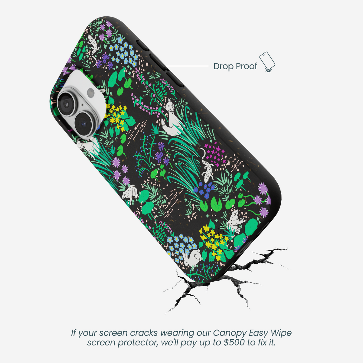 Black Midnight Pond iPhone 17 Case