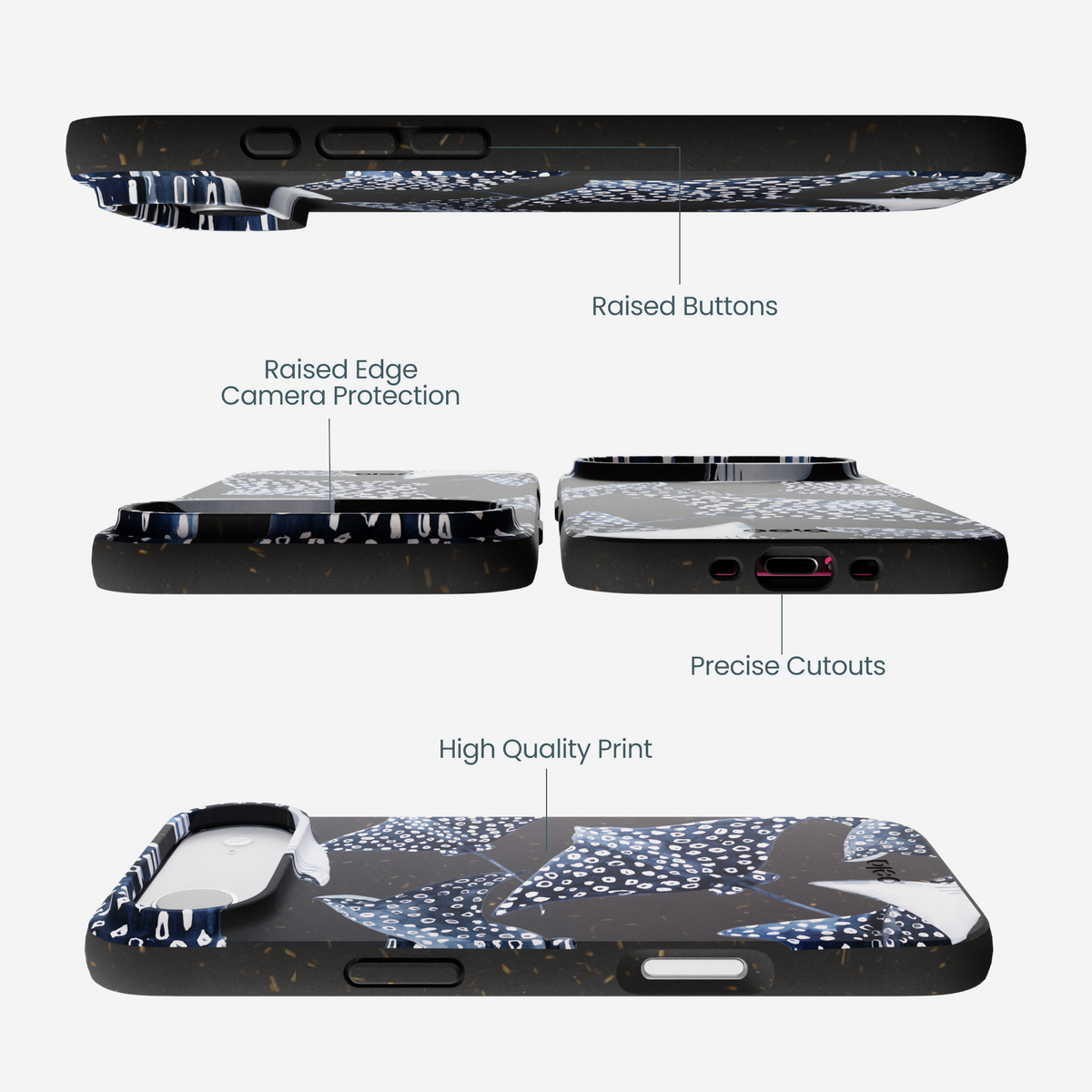 Black Midnight Rays iPhone Air Case