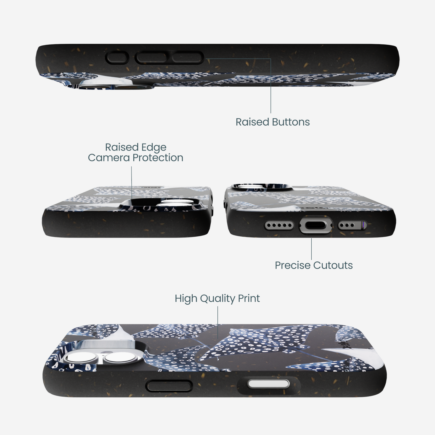 Black Midnight Rays iPhone 17 Case