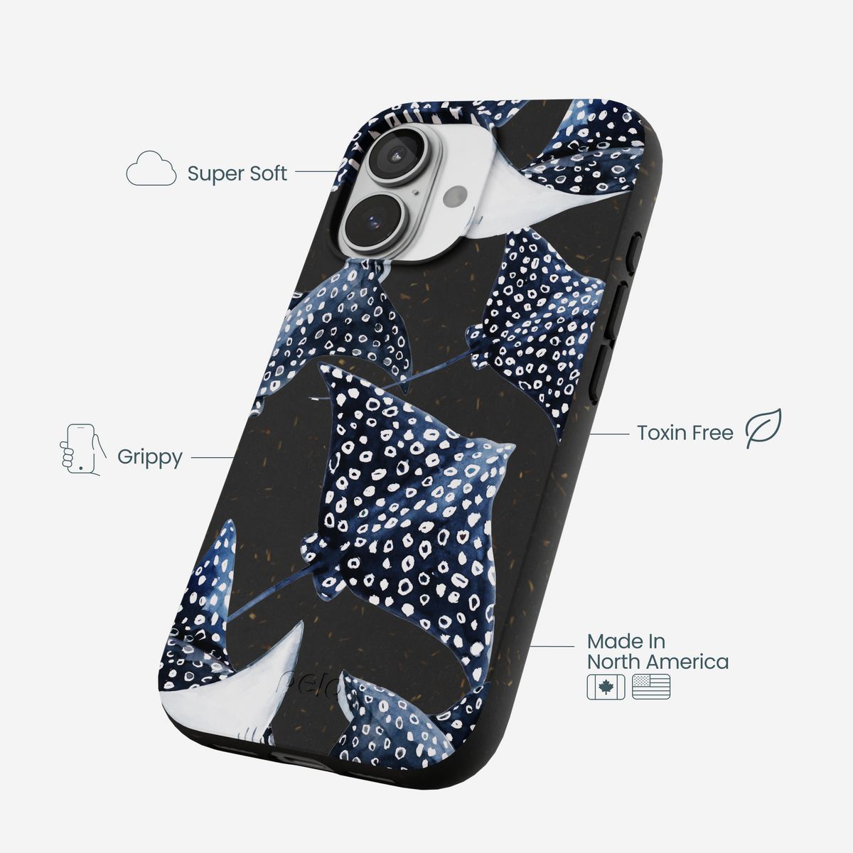 Black Midnight Rays iPhone 17 Case