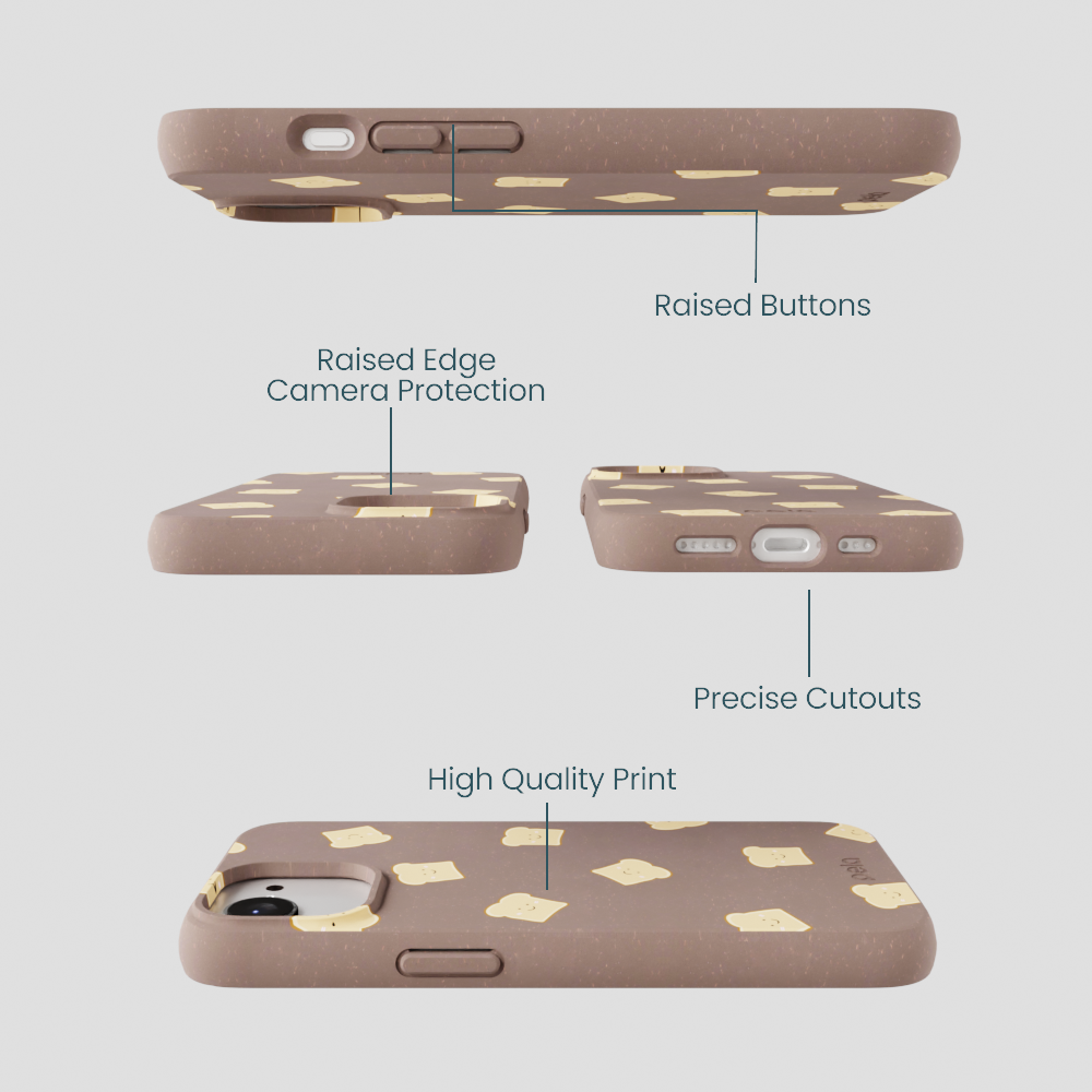 Chocolate Brown Mini Toast iPhone 16e/17e Case