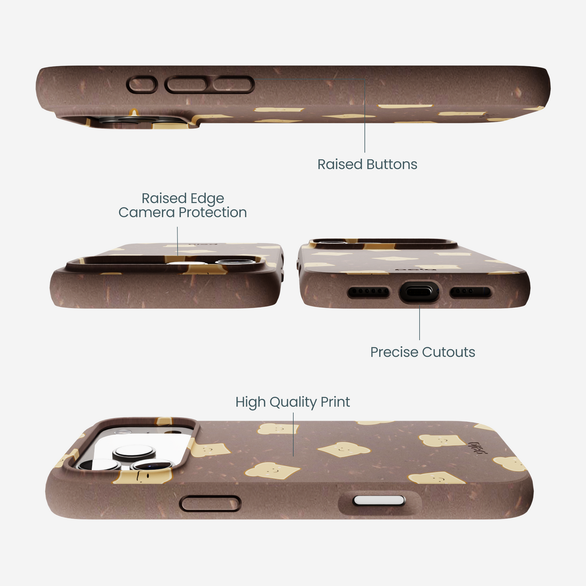 Chocolate Brown Mini Toast iPhone 17 Pro Max Case