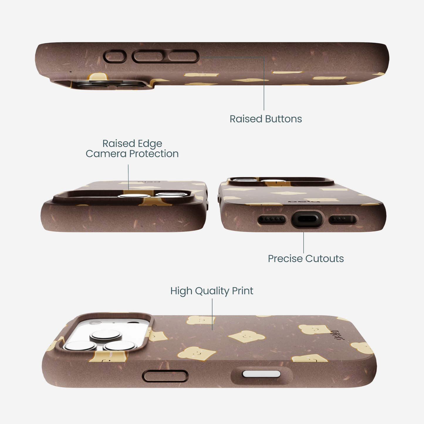 Chocolate Brown Mini Toast iPhone 17 Pro Case