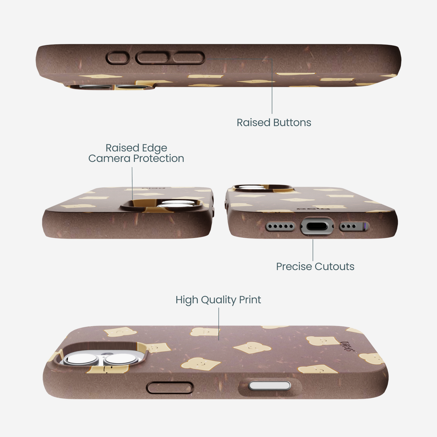 Chocolate Brown Mini Toast iPhone 17 Case