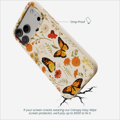 Seashell Monarch Butterfly iPhone 17 Pro Max Case