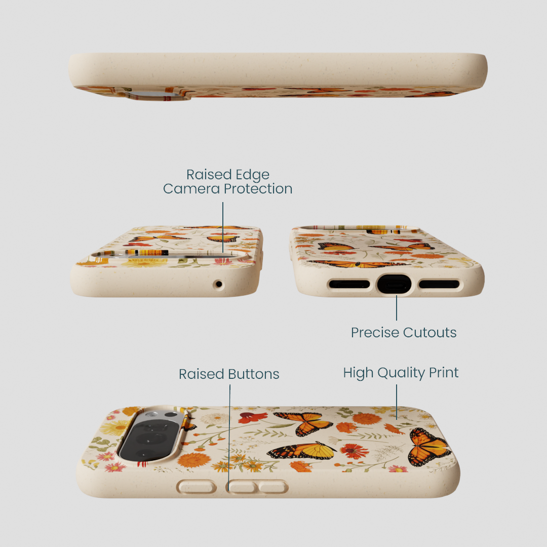Seashell Monarch Butterfly Google Pixel 10/10 Pro Case