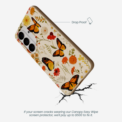 Seashell Monarch Butterfly Samsung Galaxy S26 Case