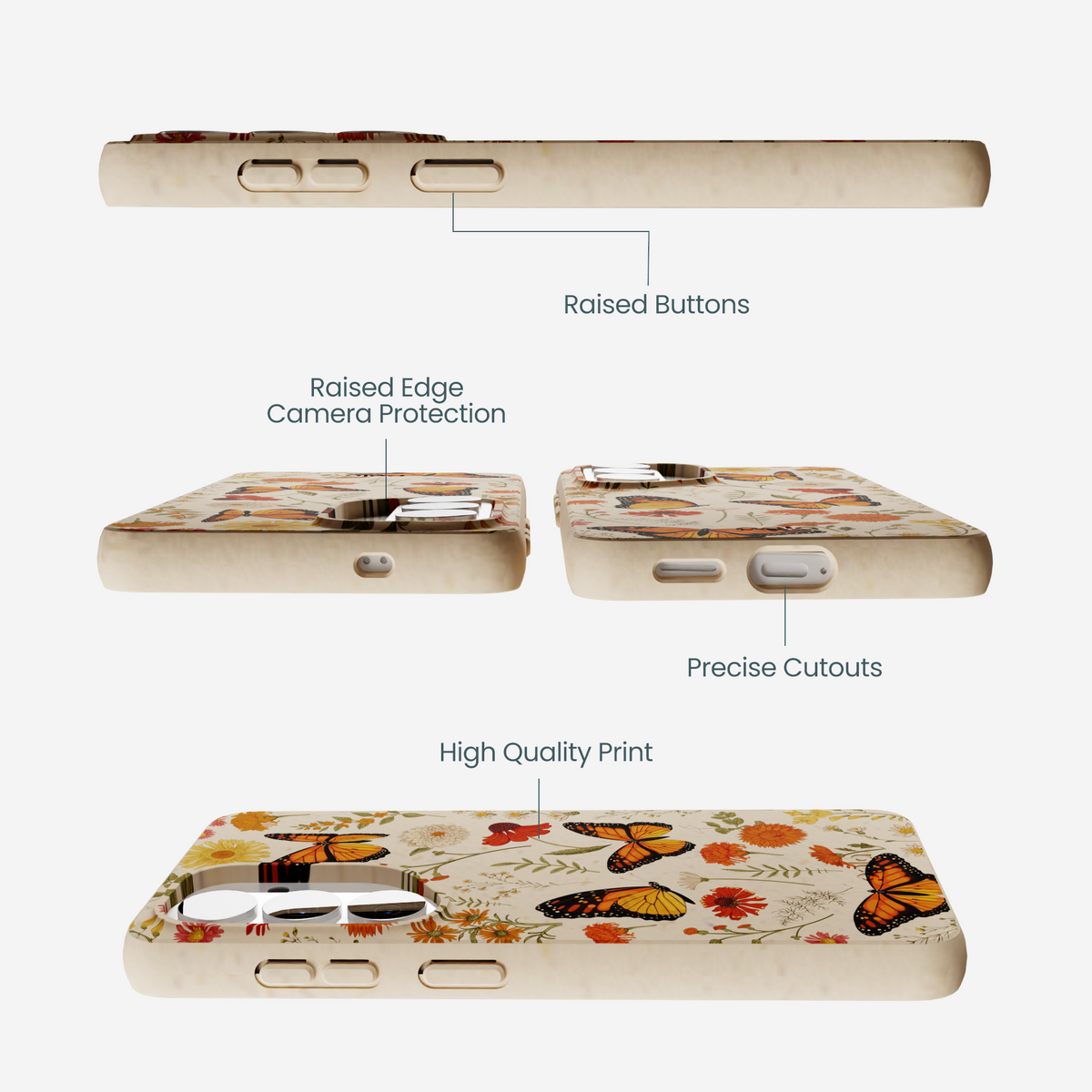 Seashell Monarch Butterfly Samsung Galaxy S26 Case