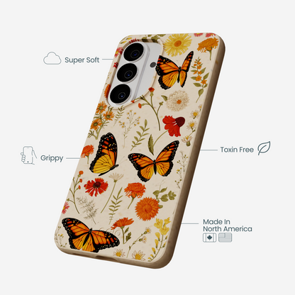 Seashell Monarch Butterfly Samsung Galaxy S26 Case